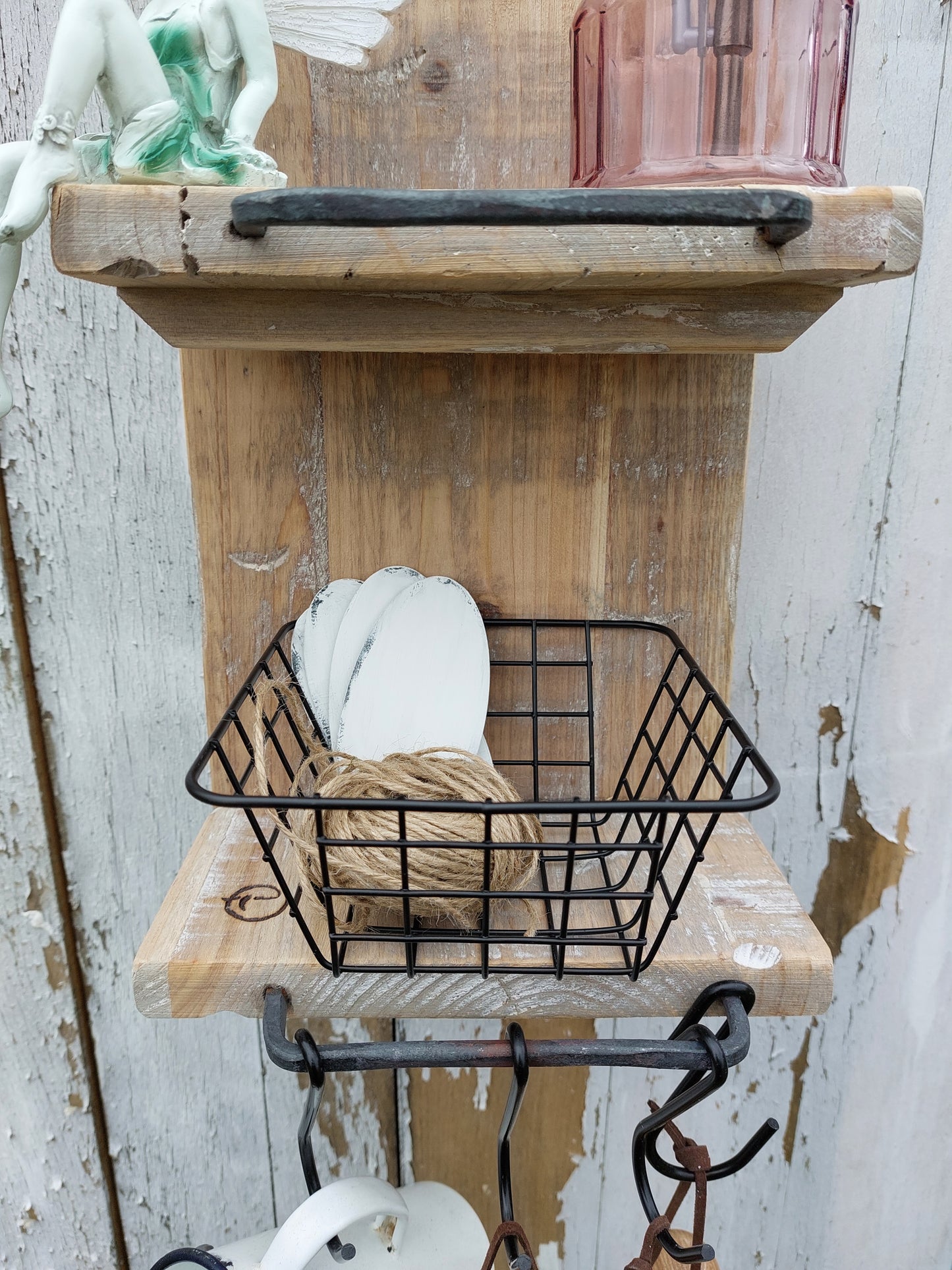 Wandregal Hängeregal Shabby altes raues Holzfinish
