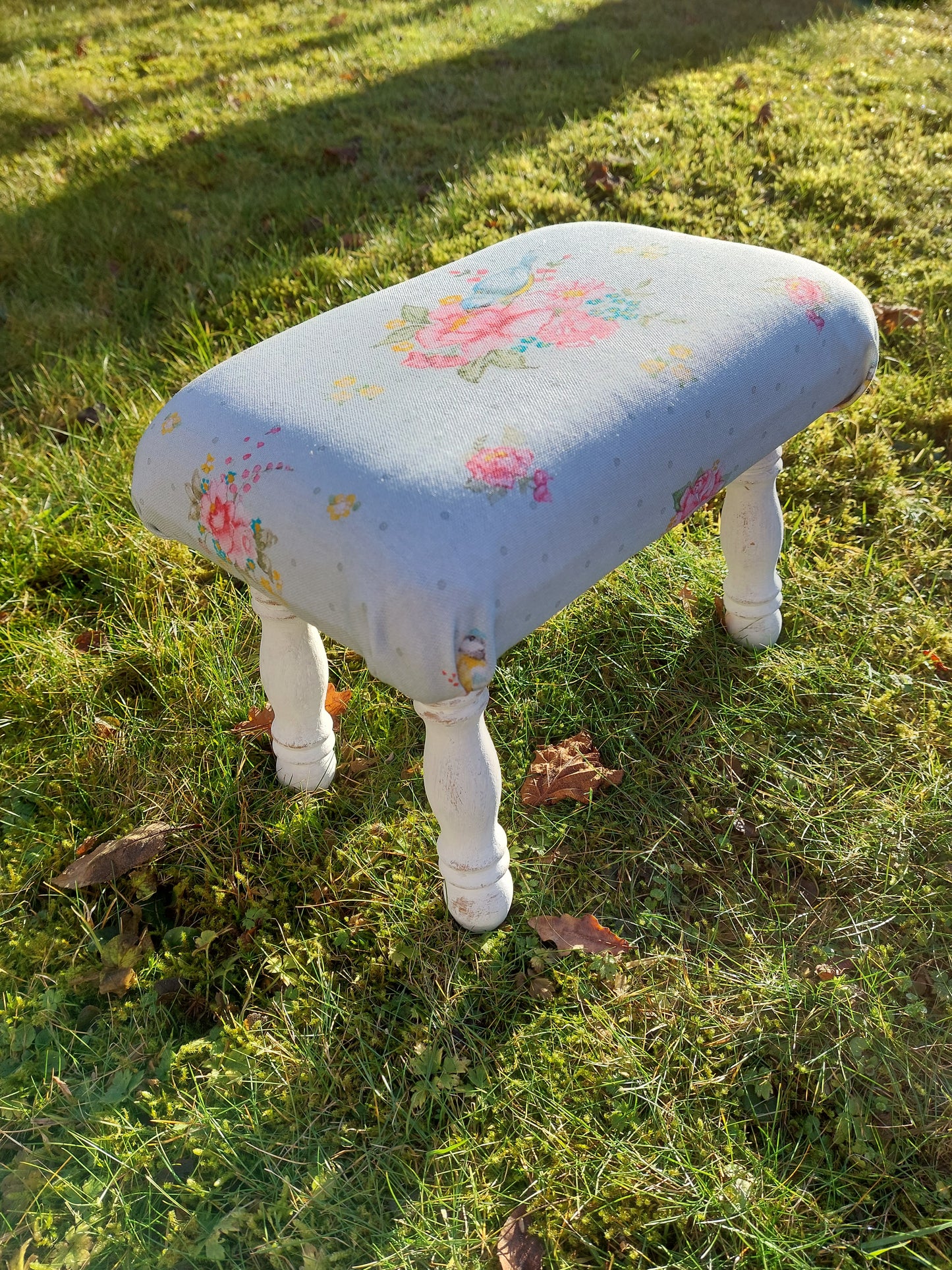 Schemel Birdy Shabby Weiß