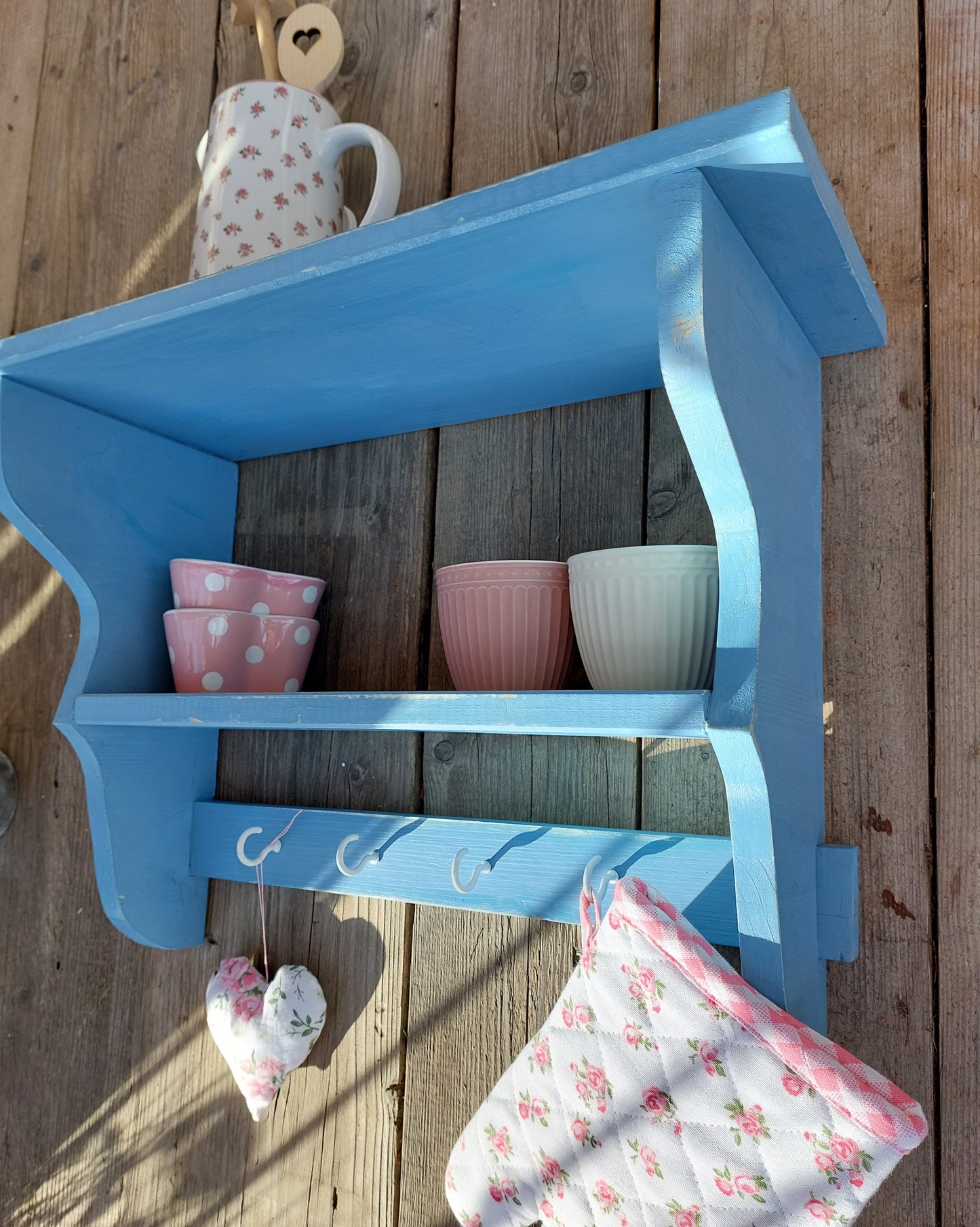 Wandregal Shabby blau